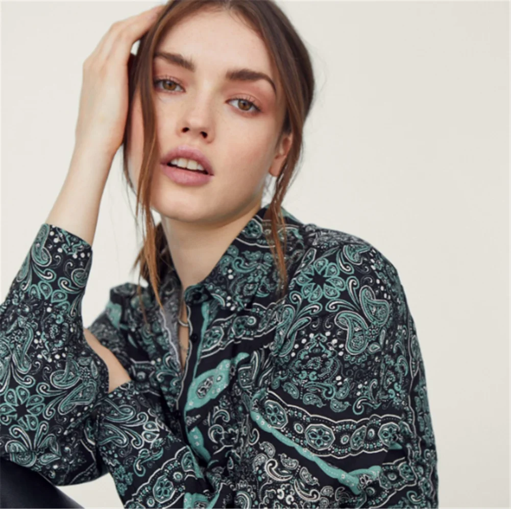 2019 ZA женское платье Модное Новое Осеннее ретро с принтом длинное богемное