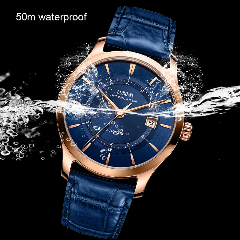 LOBINNI автоматические часы для мужчин роскошные швейцарские брендовые