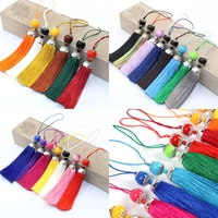 10pcs 8cm polyester silk beads tassel fringe brush tassels trim for crafts diy necklaces jewelry finding key chains accessories