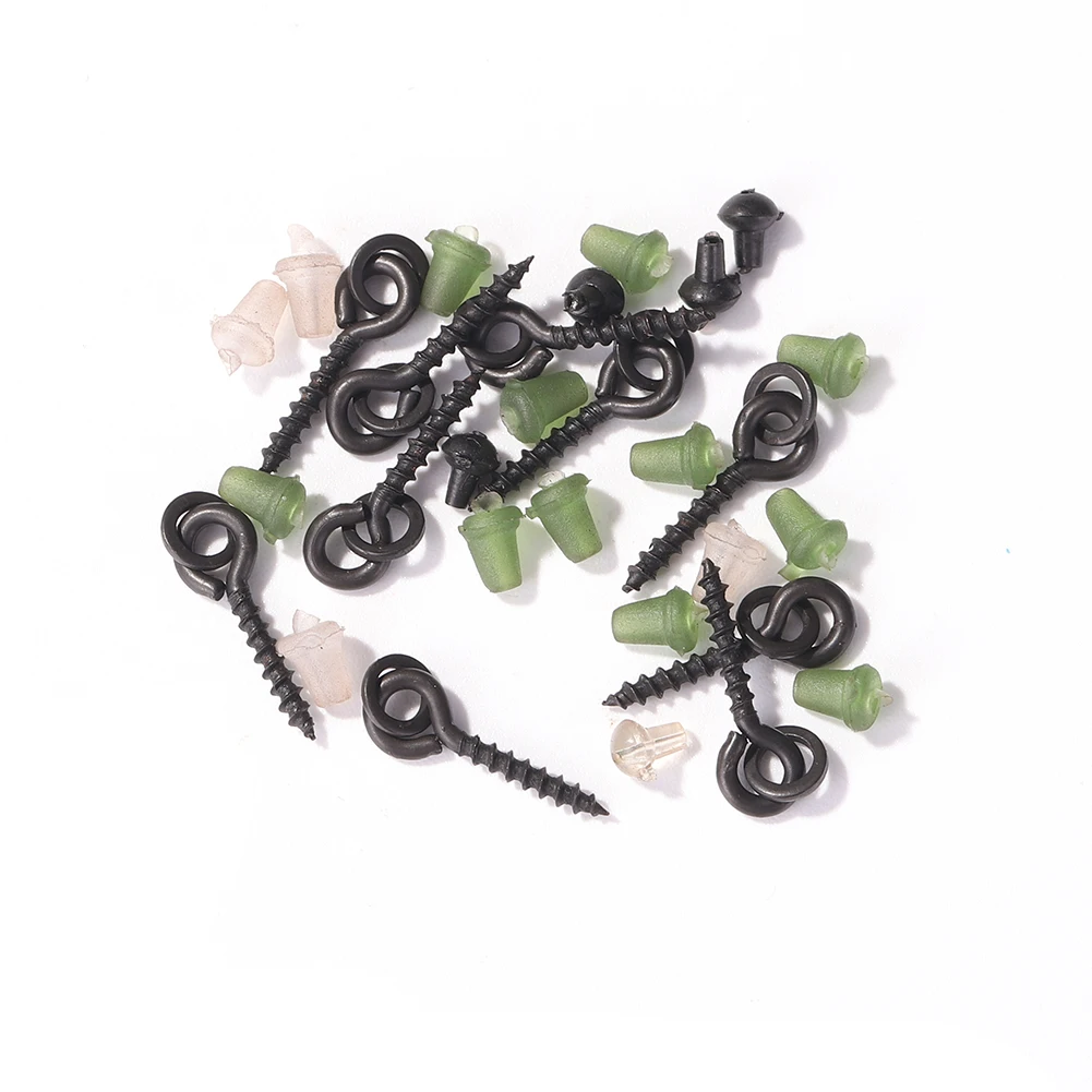 

30pcs Carp Rigs Ring Stops with Boilie Bait Screw Fishing Bait Ring Swivel Carp Fishing Accessories
