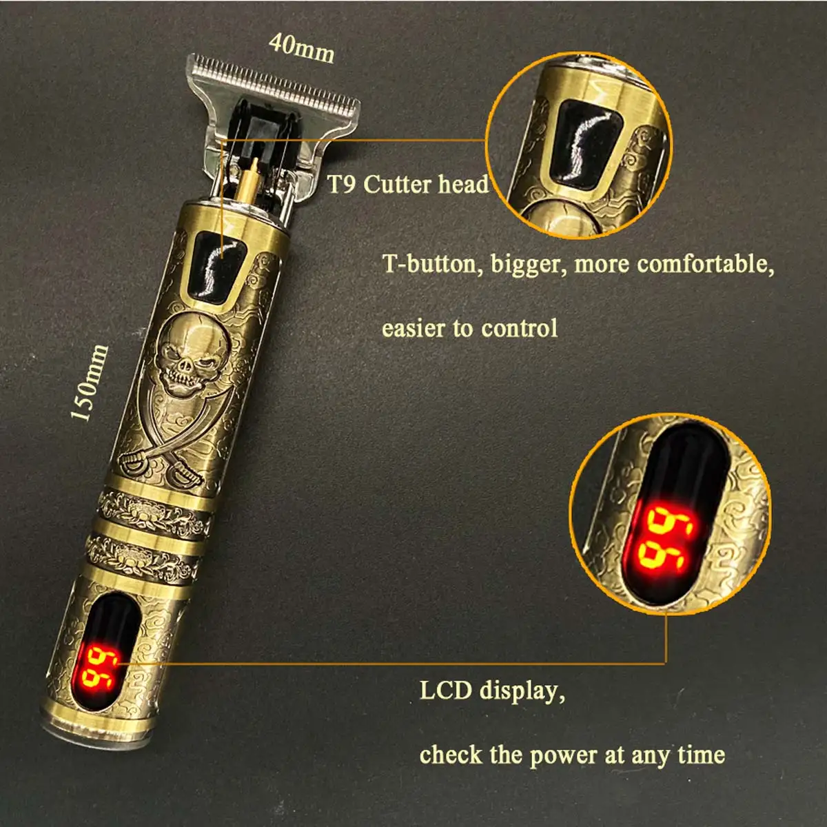 Триммер для бороды с жк экраном 2021 машинка стрижки волос беспроводная триммер