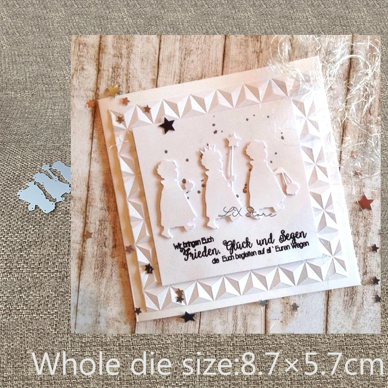 Новый дизайн металлические Вырубные вырубки 3 шт. ангел детское украшение