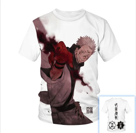 

Jujutsu Kaisen Summer Man T-Shirts Manga T Shirt Print Man Anime Gojo Satoru Yuji Itadori Men's Clothing Casual Tops Tees