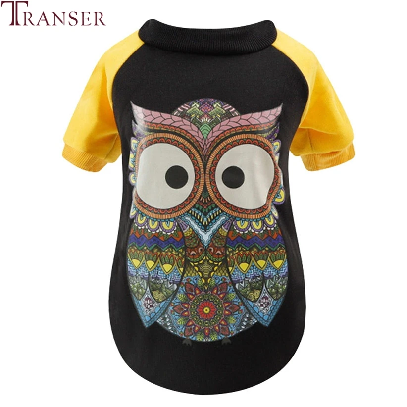 Одежда для собак Transer с мультяшным принтом круглым вырезом футболка коротким
