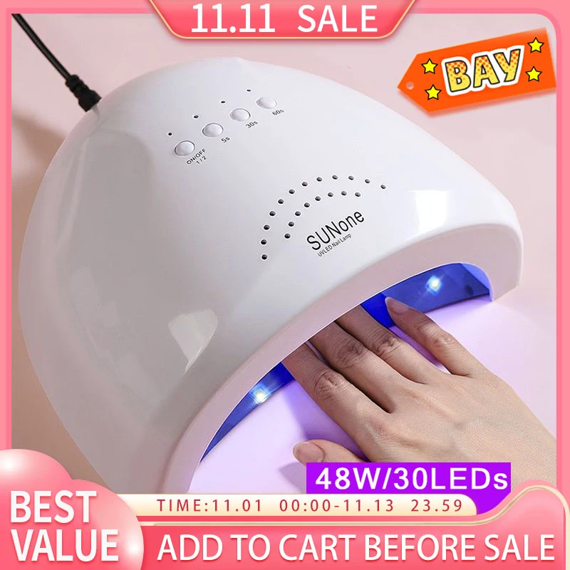 

48W Nail Lamp SUNone LED UV Lamp Nail Dryer For Drying Gel Polishing Lampe 5S 30S 60S Timer Auto Sensor Lamp For Manicure