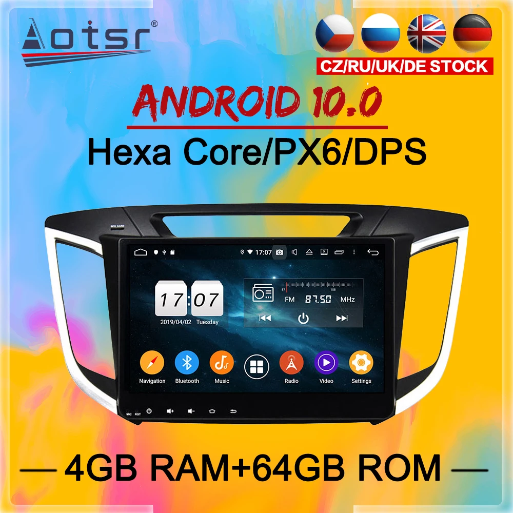 2 Din сенсорный IPS экран Android 10 0 Автомобильный мультимедийный плеер для Hyundai Creta ix25