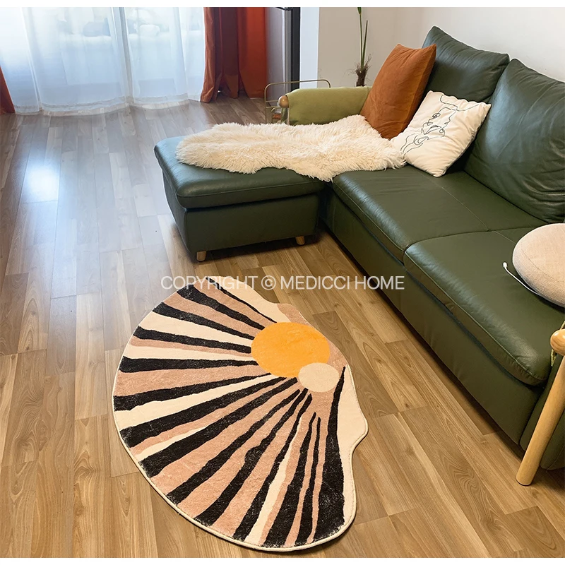 Medicci Home East Trousseau Throw Rugs Dressing Room Mat Oriental Retro Scalloped Carpet Anti-Slip Sitting Doormats 80x130 | Дом и сад