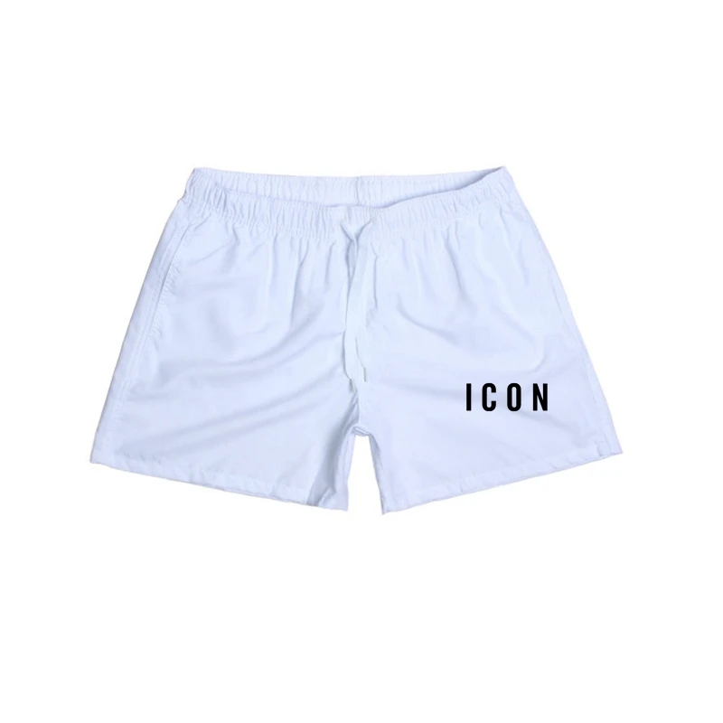 

Quick Dry Swimwear Shortds Men Swimming Trunks Beach Letter Swimsuit Mens Summer Casual Fitness Run Short Pant Male Solid color