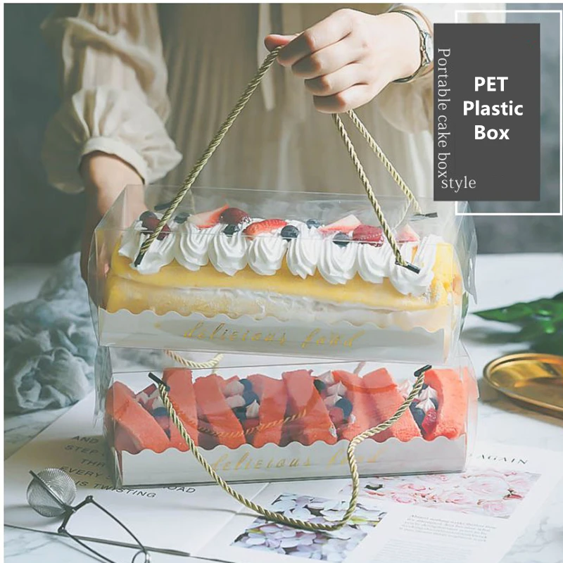 Прозрачная коробка для торта с ручкой LBSISI Life 10 шт. швейцарская прозрачная