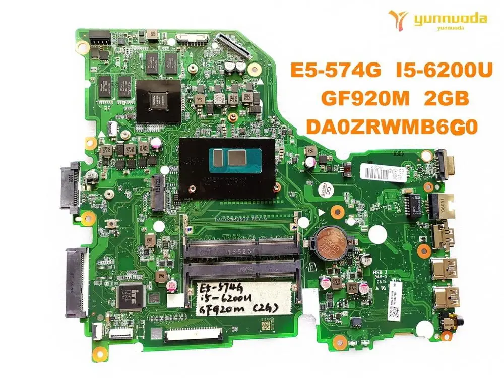 Оригинальный Для ACER E5 574G Материнская плата ноутбука I5 6200U GF920M 2 Гб DA0ZRWMB6G0