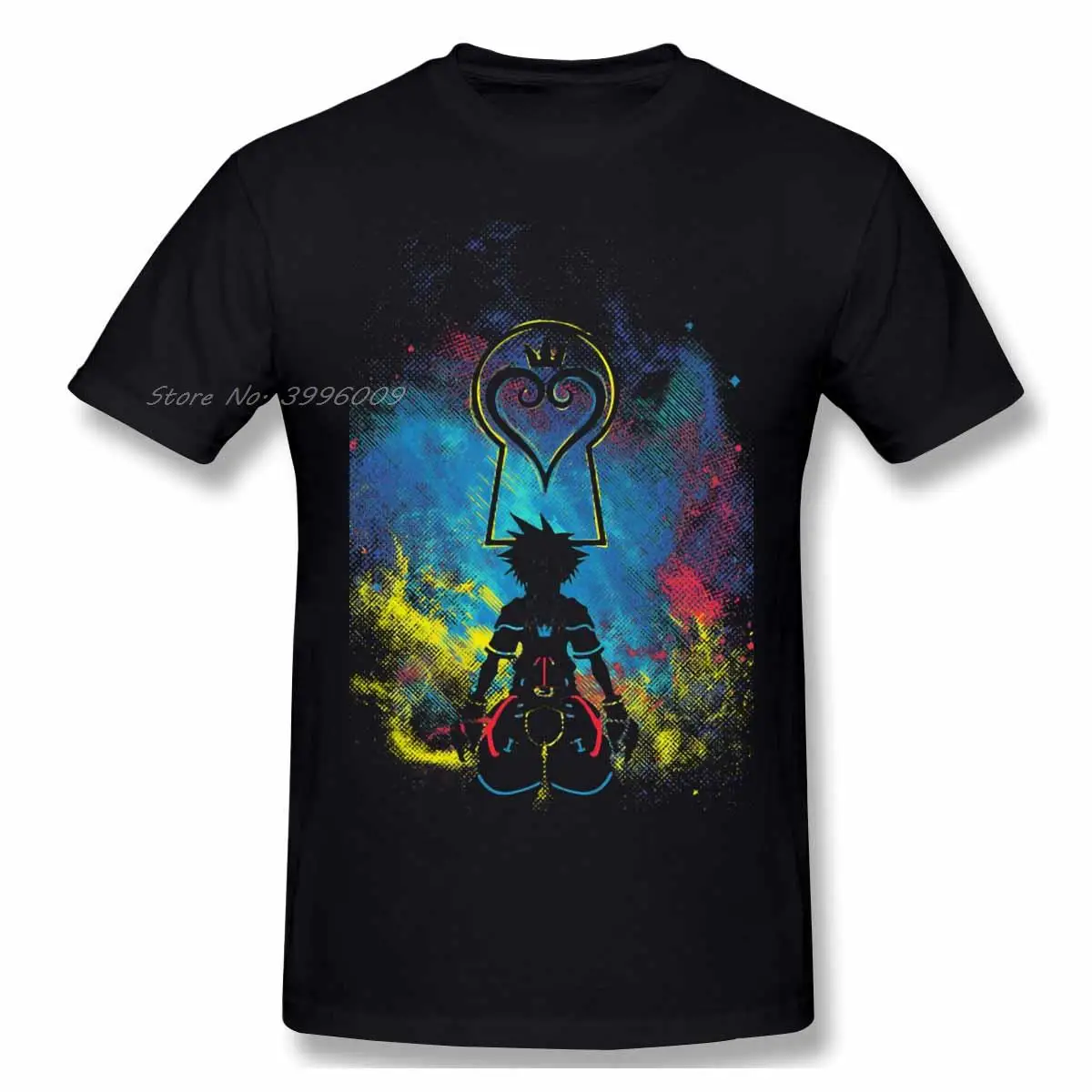 

Мужская футболка с рисунком Kingdom Hearts, 100% хлопок, большие размеры