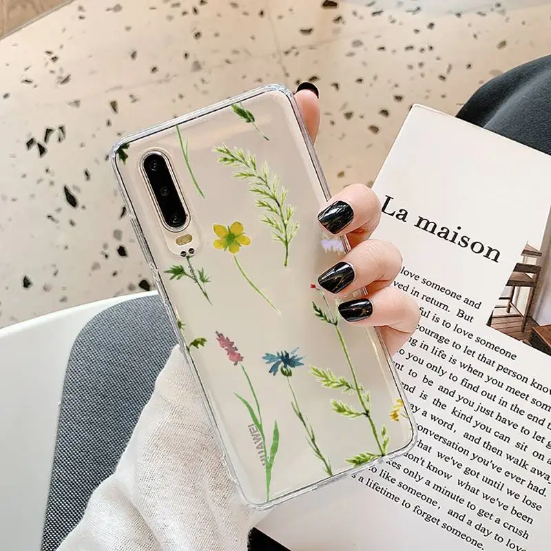 

Fashion Lavandula Painted Phone Case Transparent for Samsung A71 S9 10 20 HUAWEI p30 40 honor 10i 8x xiaomi note 8 Pro 10t 11
