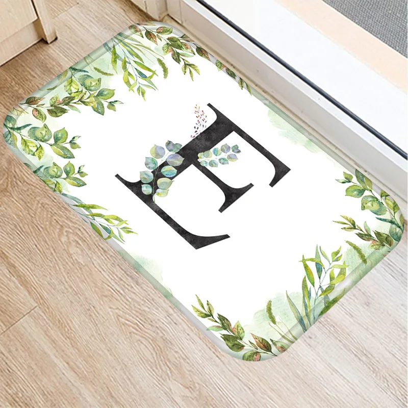 Ковриков Коврик для прихожей листья с буквенным принтом простая классическая