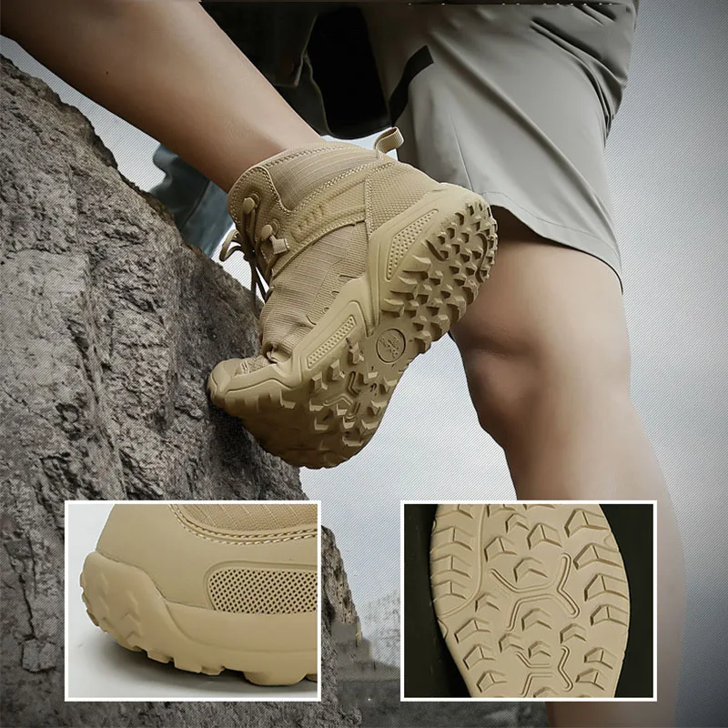 Мужские уличные сверхлегкие военные тактические ботинки дышащие Нескользящие