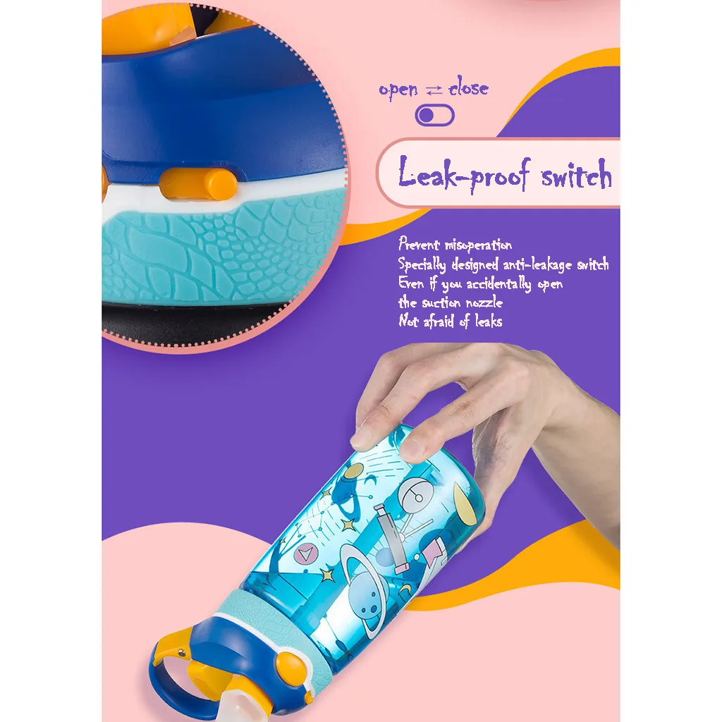 Экологичная детская бутылка с соломинкой питьевой 450 мл портативный детский Авто