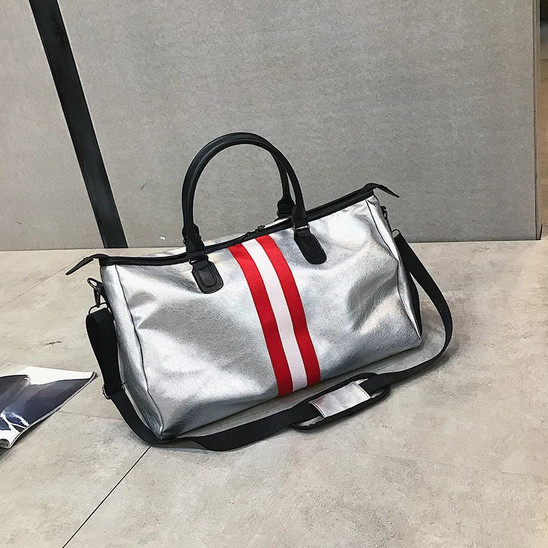 Sports Fitness Yoga PU Bags Women Travel Sport Handbag Large Capacity Waterproof Portable Training Gym Bags Shoes Storage HAB610