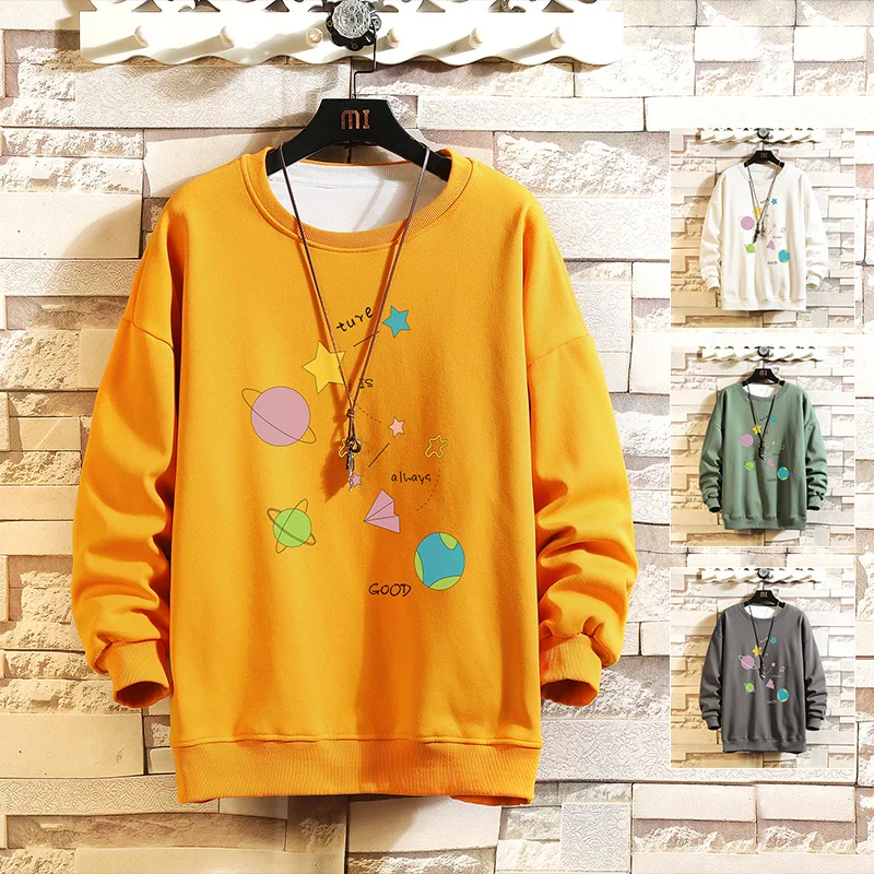 Crewneck Мужская толстовка 2020 космическая граффити хип хоп Харадзюку Японская