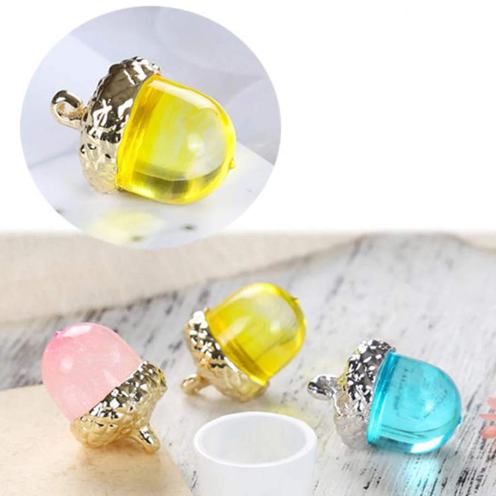 Silicone Jewelry Mold Pendant Mould &amp Silver Bead End Caps DIY Acorn Charm | Дом и сад