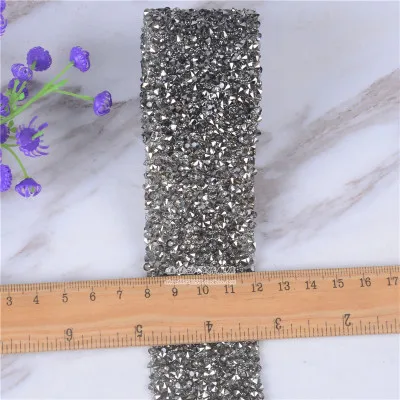 4cm black diamond Прозрачные стразы с серебряными кристаллами для свадьбы, ширина 3 см, нарядное свадебное платье с поясом, украшение для свадебного торта - Цвет: 4cm black diamond
