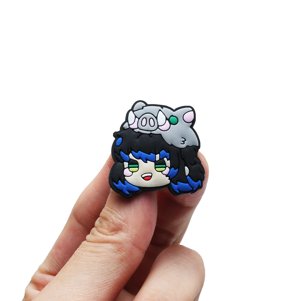 1pcs Japan Comics Style PVC Shoe Charms Cute Sandals Accessories Shoes Buckle Decorations fit Croc JIBZ Kids X-mas Party Gifts