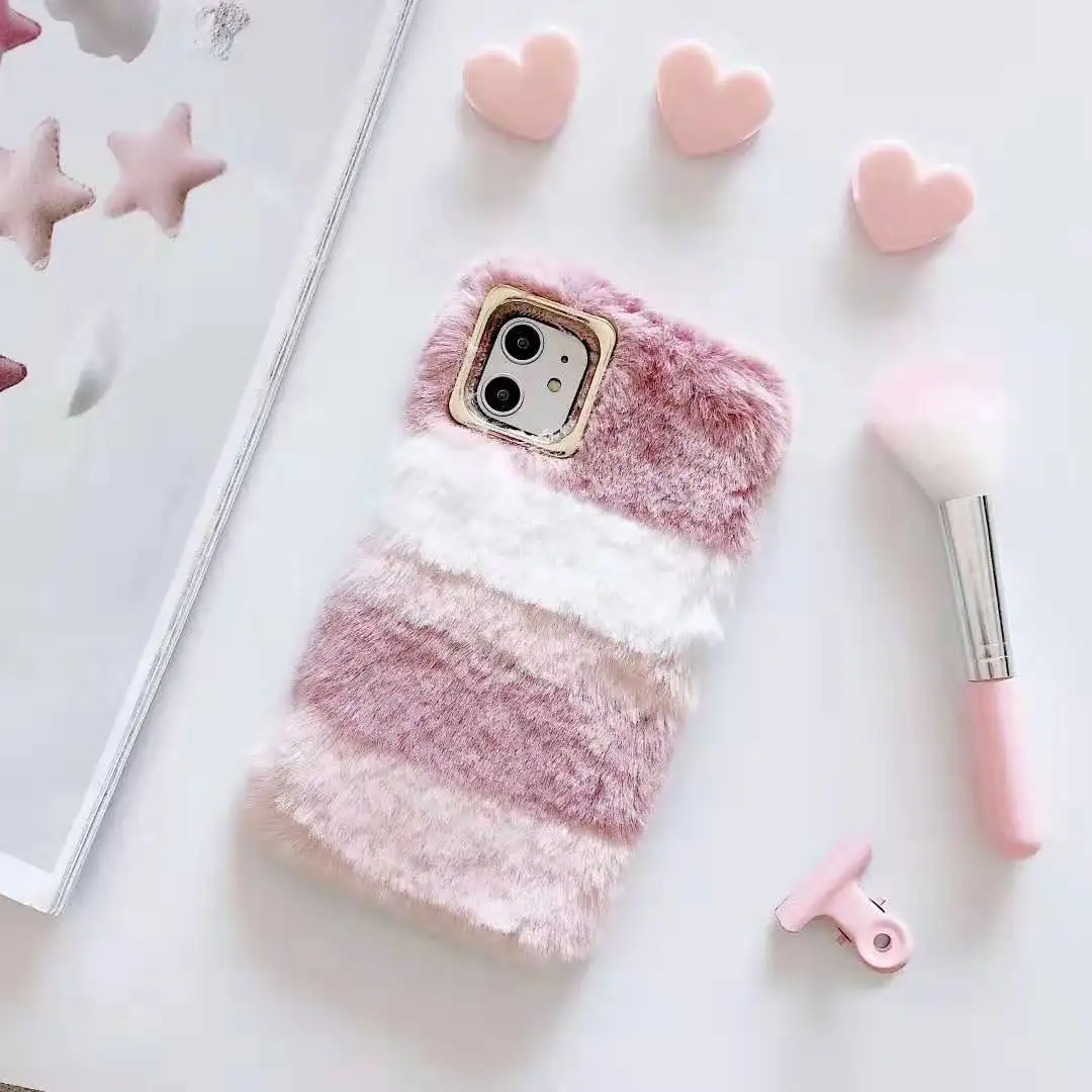 Чехол в полоску для Xiao mi 9T Pro mi 8 Lite Explore ore 9SE 6X A2 Lite 6X A2 5X A1 5S Plus 5C 5 mi x 3 2 2S Play теплый меховой плюшевый чехол
