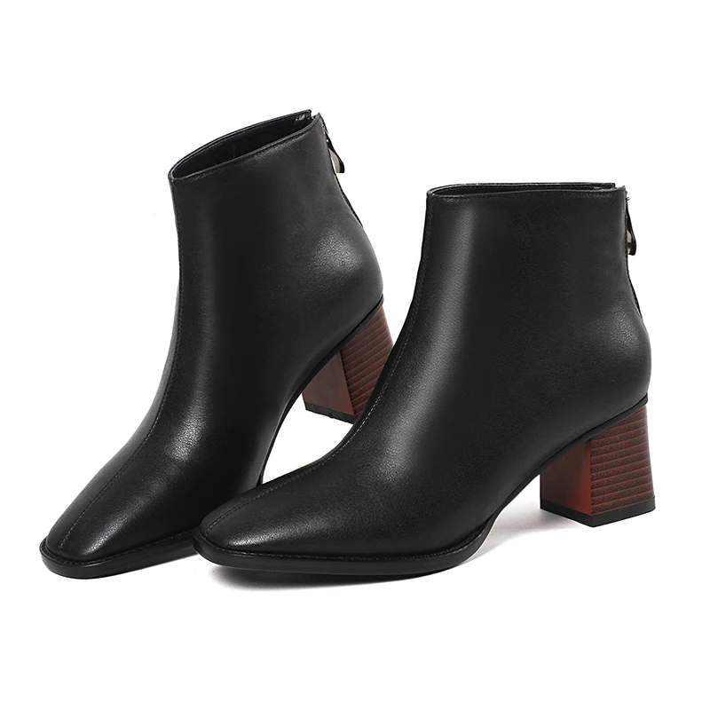 Женские ботильоны из натуральной кожи Полусапожки коровьей в европейском и