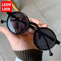 leonlion 2021 round sunglasses women high quality eyeglasses for womenmen vintage punk glasses women uv400 lentes de sol mujer