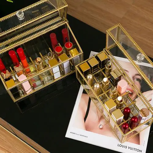 Коробка для косметики в стиле ретро органайзер губной помады металлическая