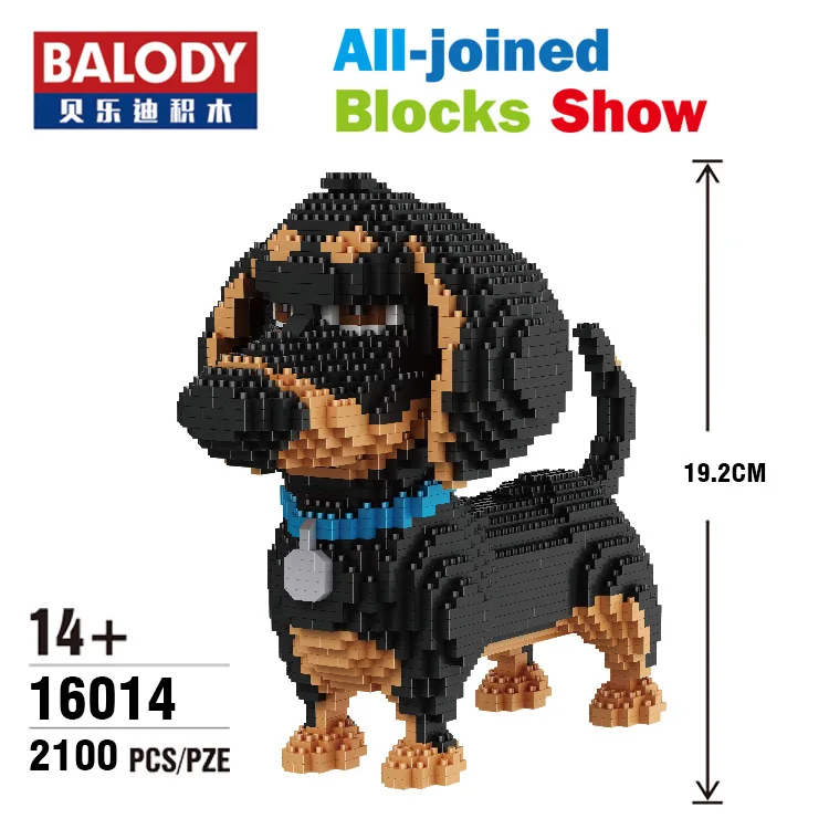 

2000+pcs 16013 Mike Dog Building Blocks Diamond Micro Small Particles Spelling Toy Pet Dog Block Model Toys for Children Gifts