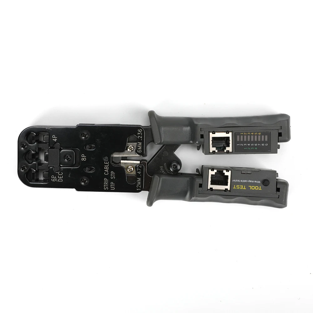 Three-purpose network crystal head manual crimping tool and cable tester professional network cable crimping pliers