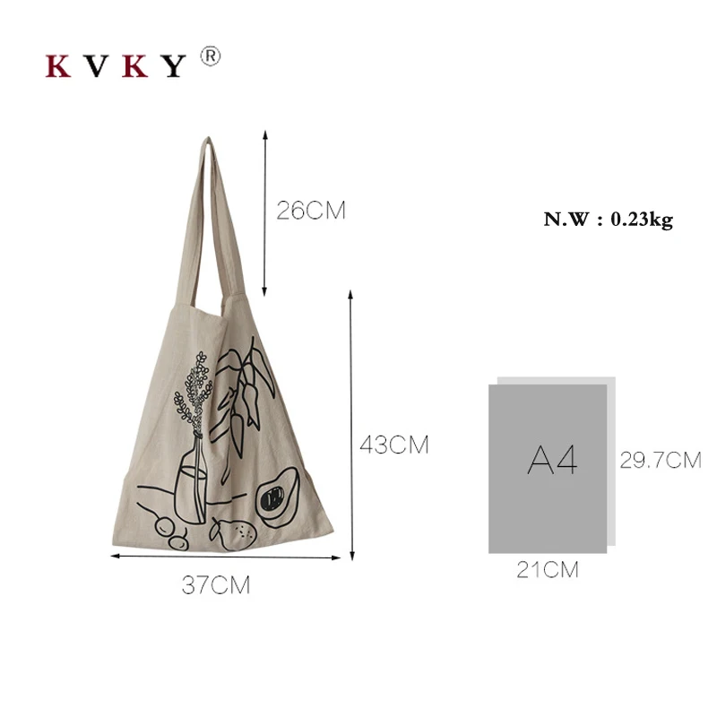 Женская сумка на плечо винтажная Повседневная Большая тканевая для покупок