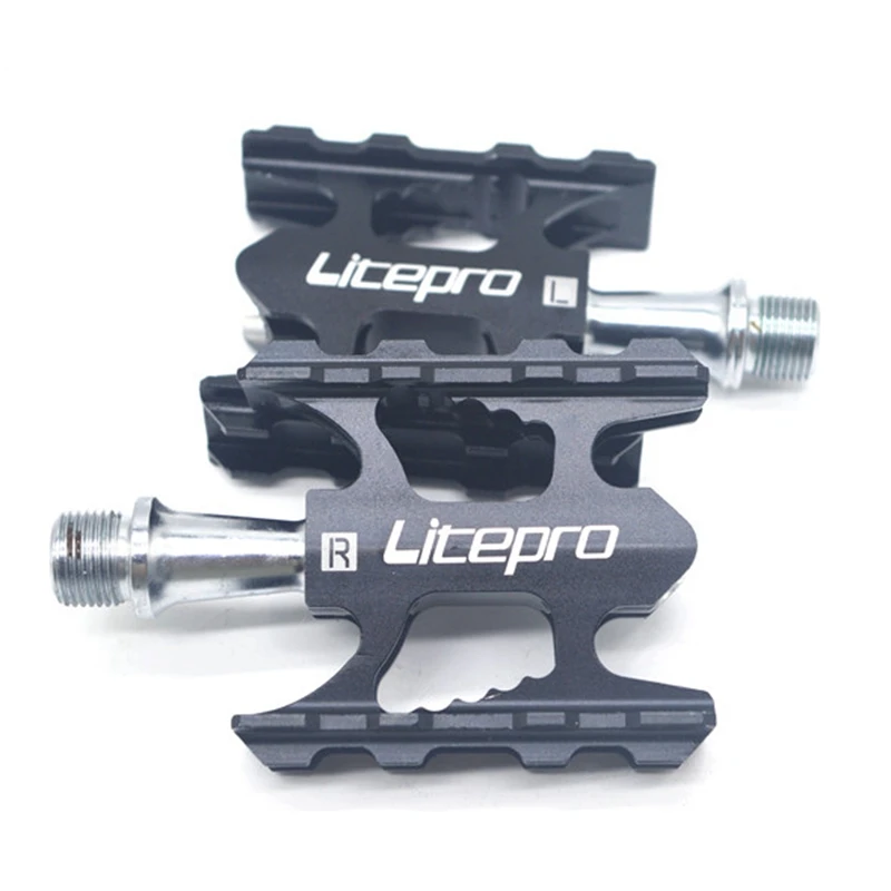 

Litepro 2 Pcs Bike Pedals Ultralight Bearing Pedal K3 for Brompton Folding Bike Mountain Bike, Black & Sliever