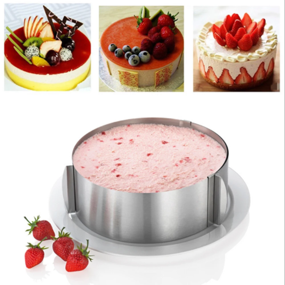 

Adjustable Mousse Round Cake Molds Stainless Steel Baking Moulds Kitchen Dessert Cake Decorating Tools For Home Baking Room Etc