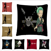 one piece character pirate log cartoon pillowcases4545cm cushion cover linen decor pillow case car sofa home