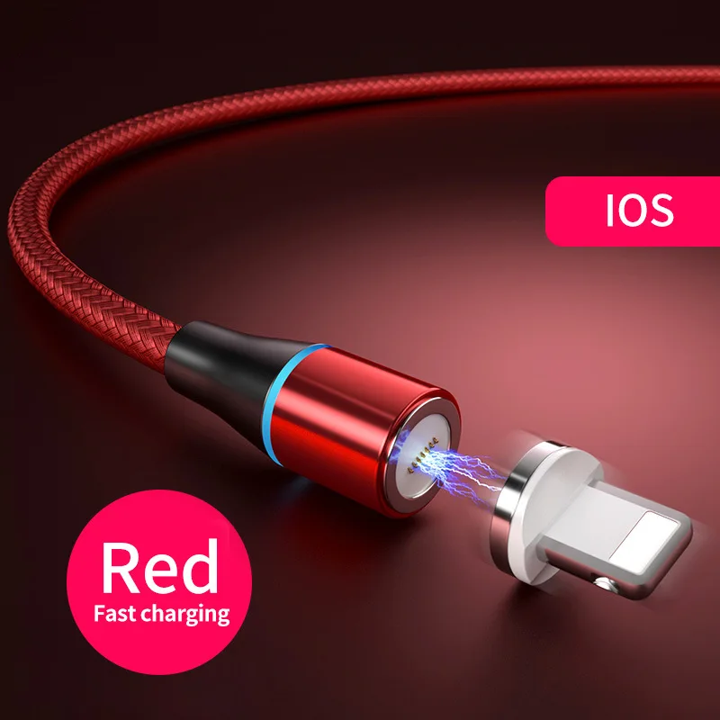 Red For Iphone Магнитный кабель Snodesound для быстрой зарядки iPhone XR Micro Usb type-C, кабель для быстрой зарядки samsung, шнур для передачи данных - Цвет: Red For Iphone