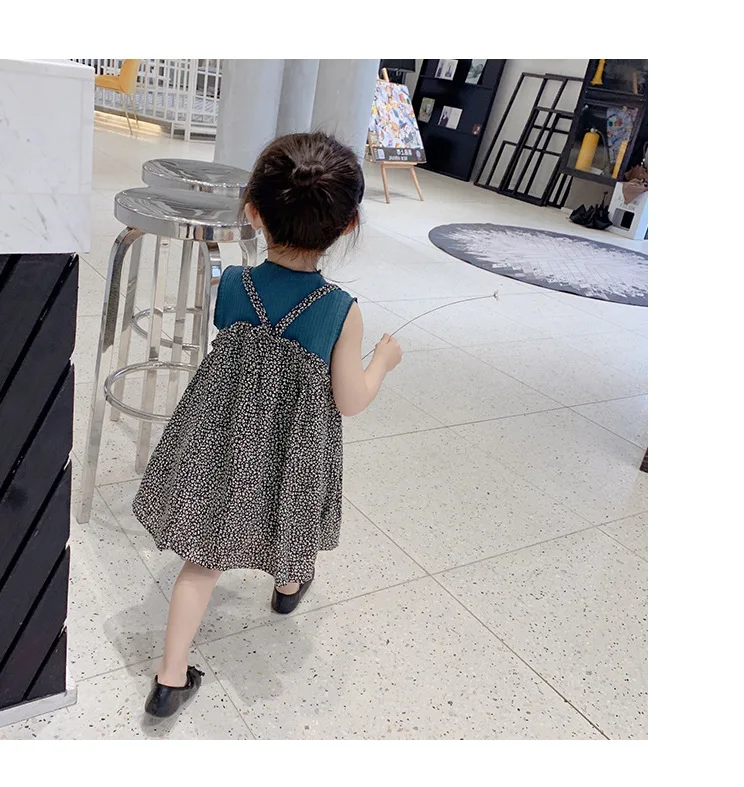 Платье принцессы с фальш вставкой для девочек летняя хлопчатобумажная нательная