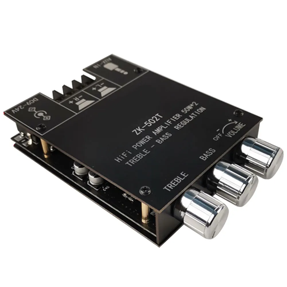 

New 2*50W Treble Bass Control TPA3116D2 Bluetooth 5.0 Subwoofer Amplifier Board 2.0 CH Power Audio Stereo Equalizer Module Mini