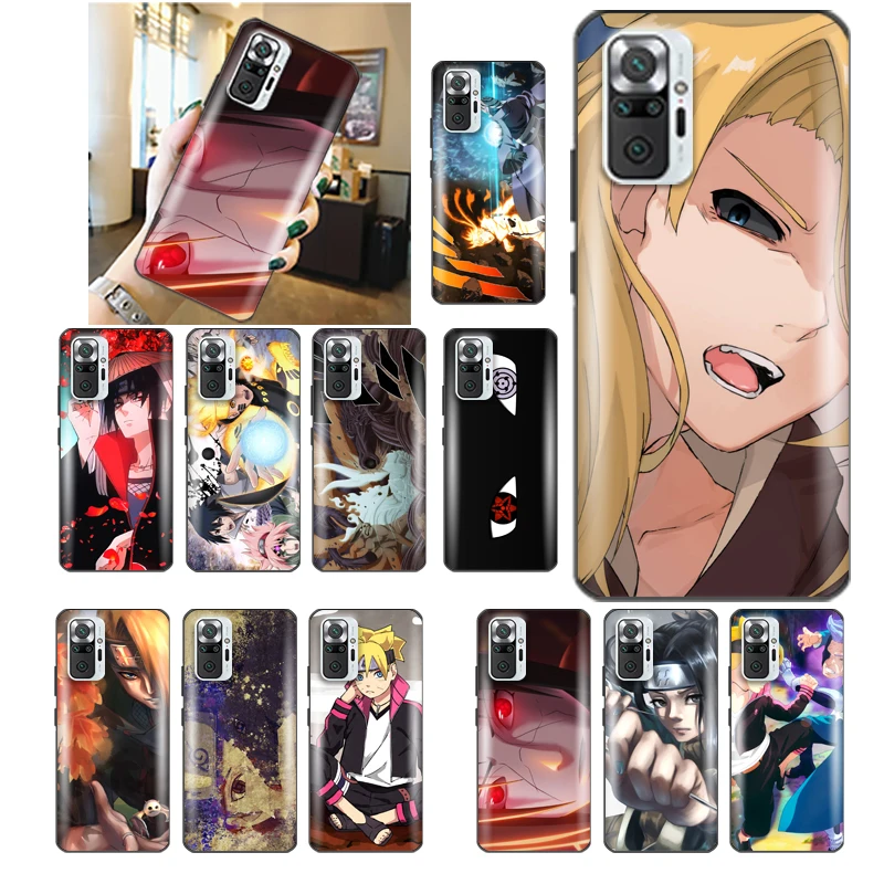 

N-Narutos Kakashi Sasuked Gaara Phone Case For Redmi Note 10 10X 10T Pro 4G 5G Kawaii Anime Waterproof Luxury Cute Black TPU