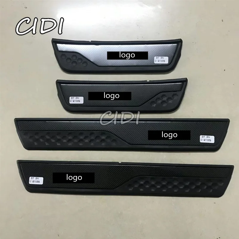For HONDA CR-V CRV 2017 2018 2019 car styling Stainless Steel Carbon Fiber LED Door Sill Scuff Plates Car Protector | Автомобили и