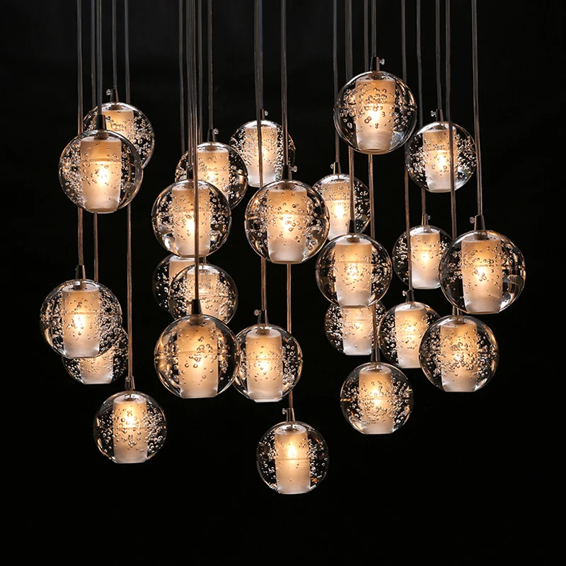 

Home Youlaike Luxury Modern Chandelier Lighting Large Staircase LED Crystal Light Fixtures Polished Steel Hanging Lustre Cristal