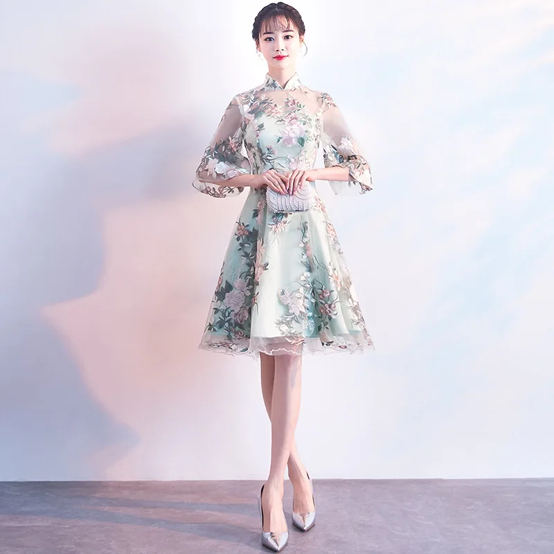 Классический улучшенный Cheongsam высокое качество vestidos элегантное свадебное платье