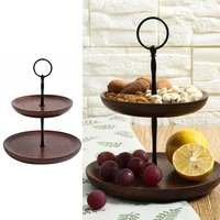 round wooden double layer cake stand holder dessert table tray cupcake display rack birthday wedding party decoration bar