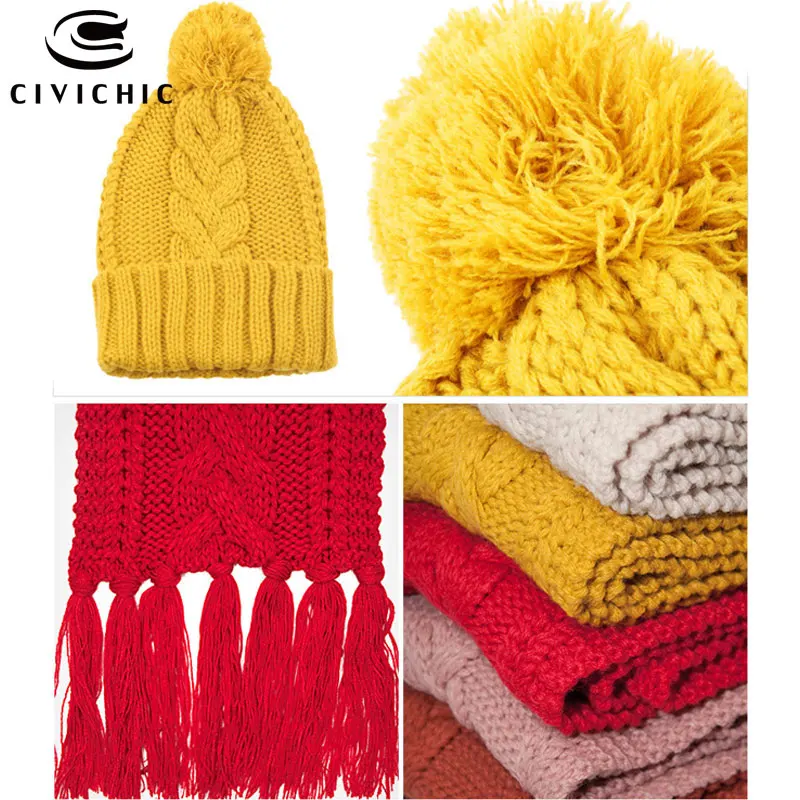 Шикарный женский вязаный шарф шапка перчатки флисовый Бархатный комплект из 3