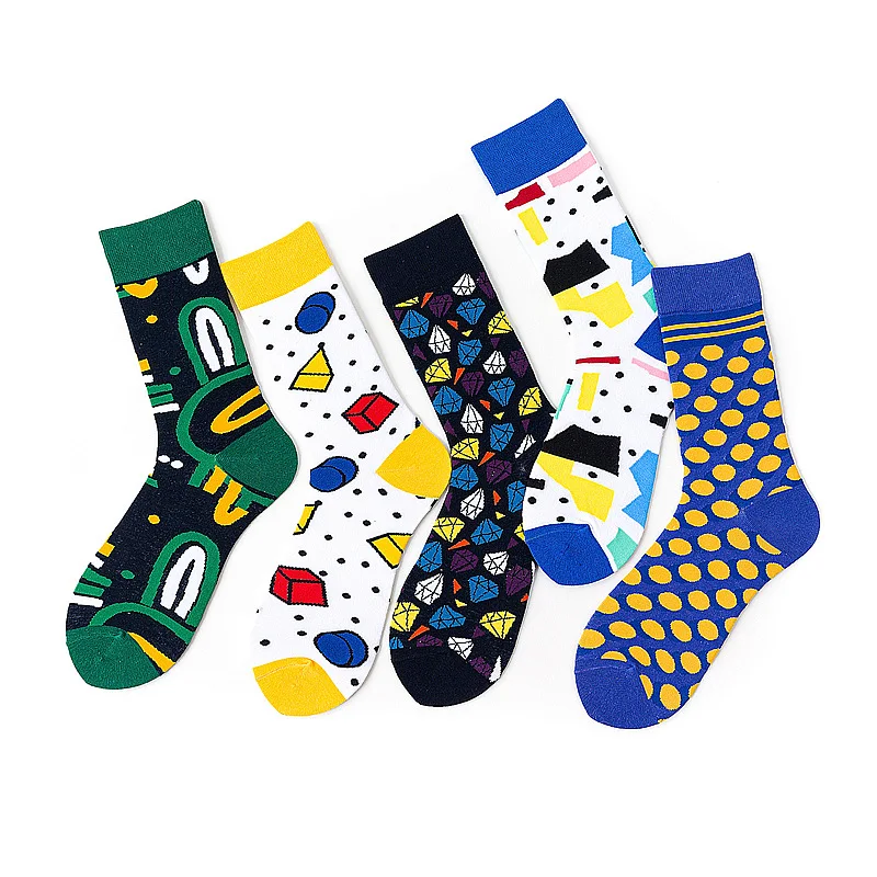 DOIAESKV новинка веселые забавные мужские носки с графикой хлопковые винтажные в