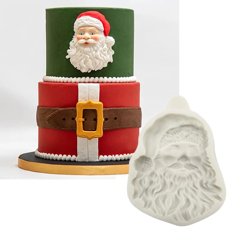 Santa Claus Silicone Molds Christmas Cake Moulds Chocolate Fondant Mould Sugarcraft Cake Decorating Tools Baking Accessories