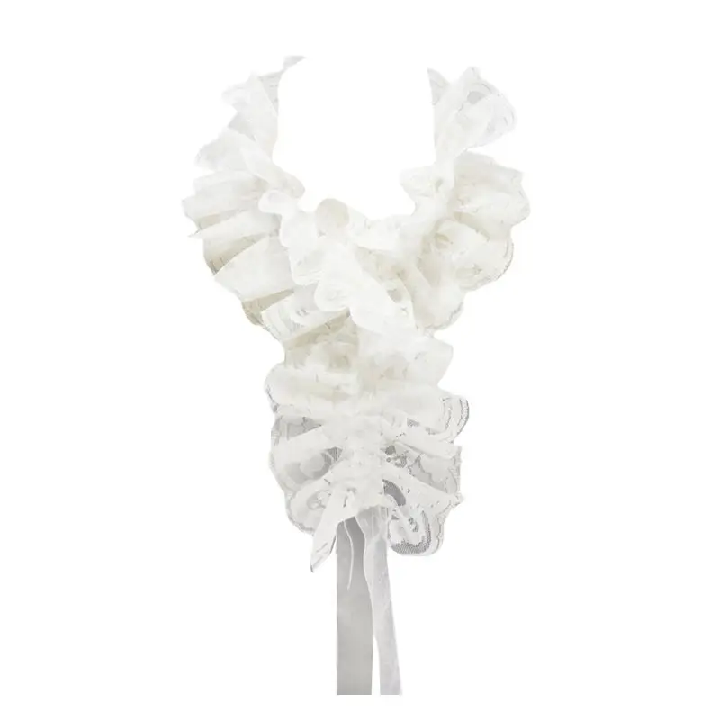

Белый кружевной ободок с оборками подъемный Воротник Ожерелье чокер с ремешком Декор