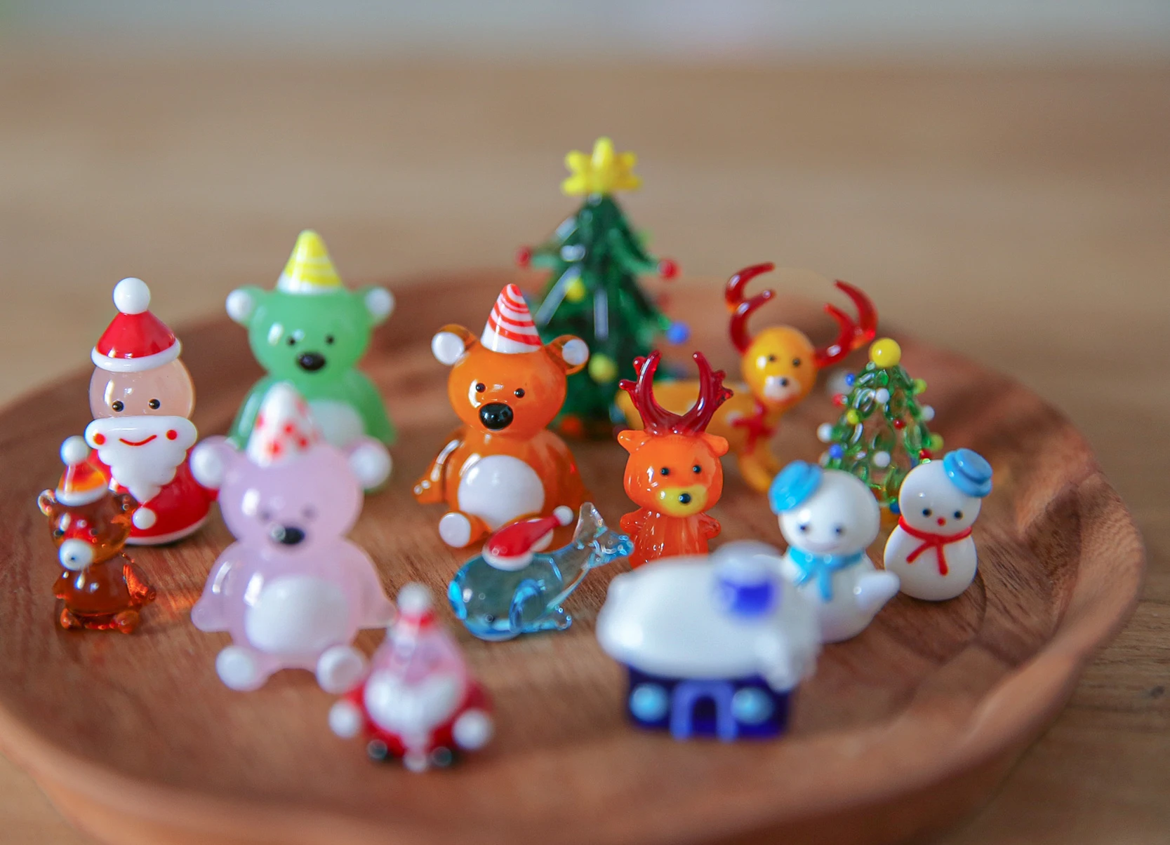 

Japanese Style Handmade Glass Super Cute Christmas Glass Small Ornaments Frog Zodiac Car Micro Ornaments