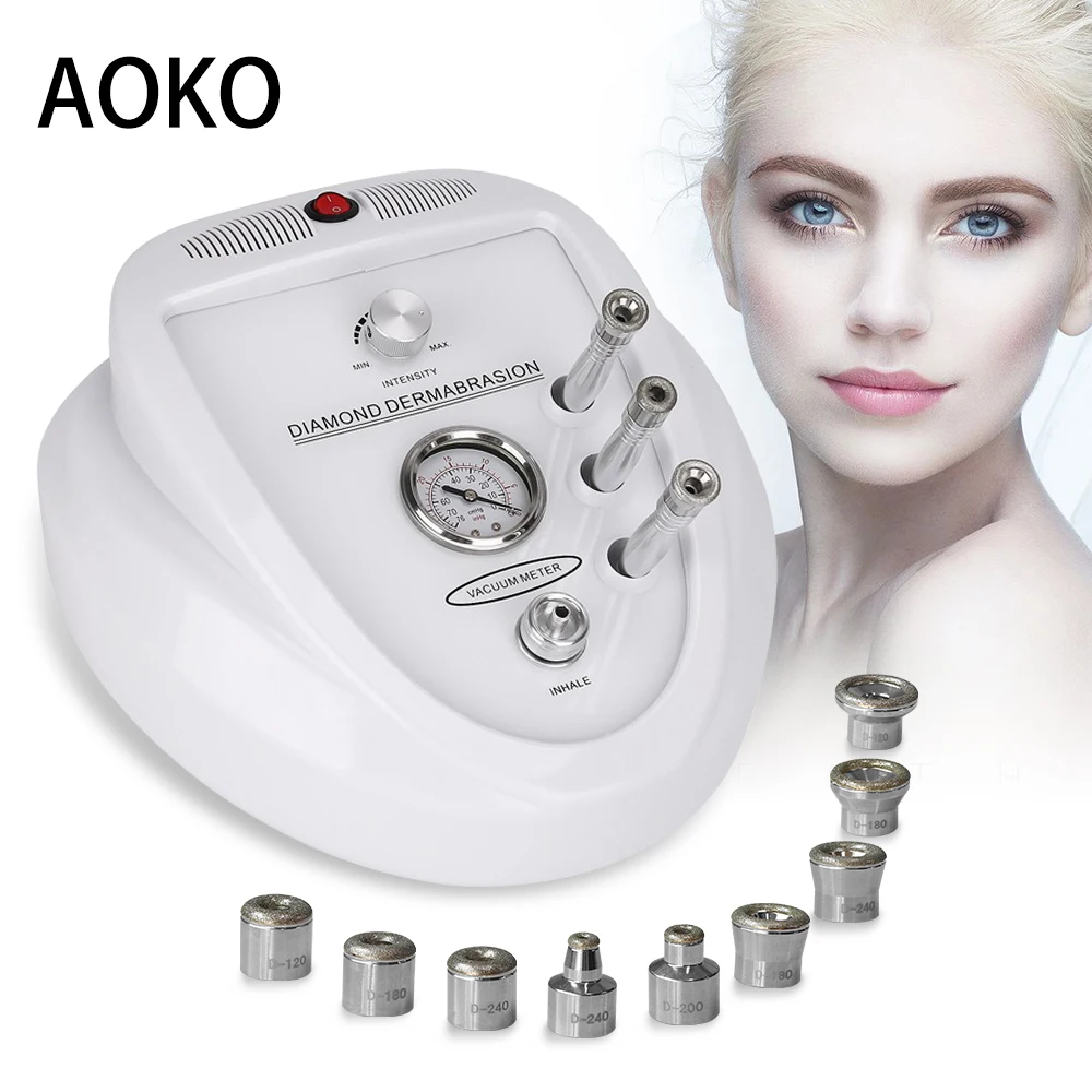 AOKO 3 in 1 Big Size Diamond Microdermabrasion Beauty Machine Vacuum Suction Blackhead Remove Skin Exfoliating Skin Care Machine