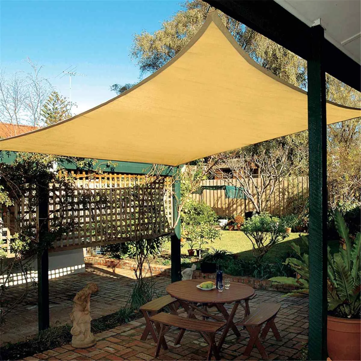 

2.5x2.5M Waterproof Anti-UV SunShade Sail Shelter Net Outdoor Garden Patio Car Cover Awning Canopy Outdoor Camping Tent