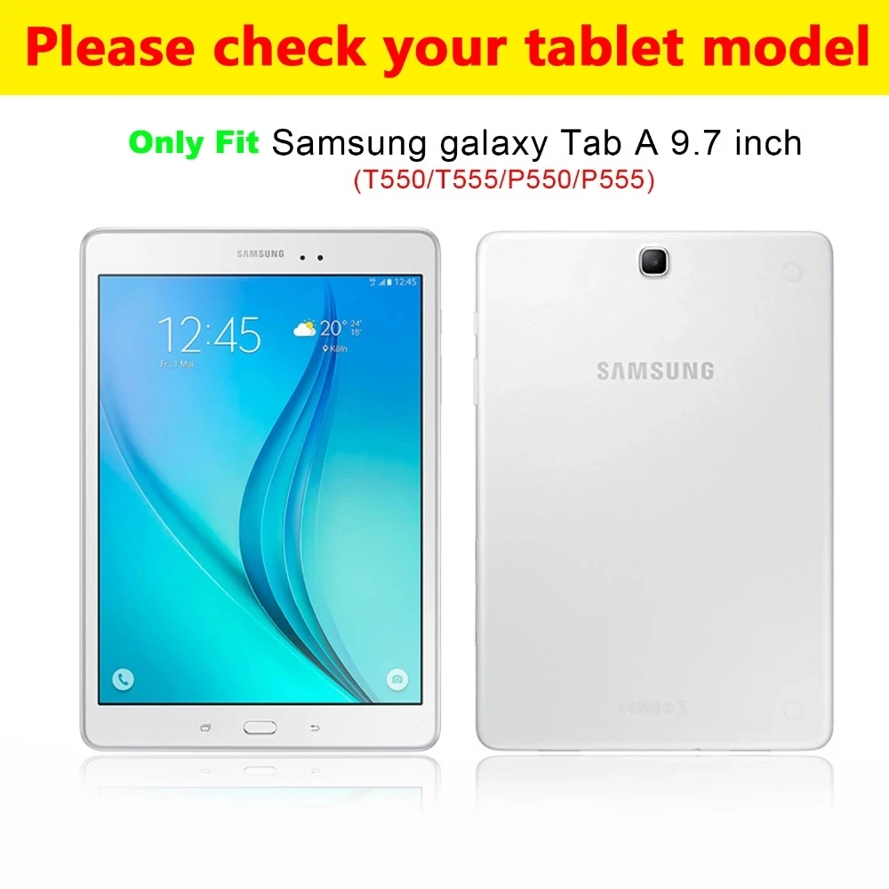 

For Samsung Galaxy Tab A 9.7 T550 Case Tablet Painted Stand Wallet Shell For Samsung Galaxy T555 PU Leather Case + FilmPen
